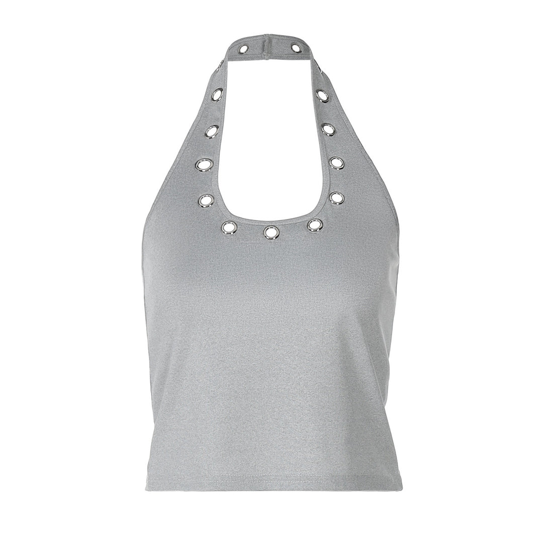 Dame sporty top med mode detaljer og dyb udskæring Skovae
