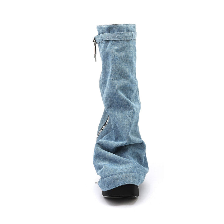 Femme Denim Slouchy High-Top Støvler Stilla