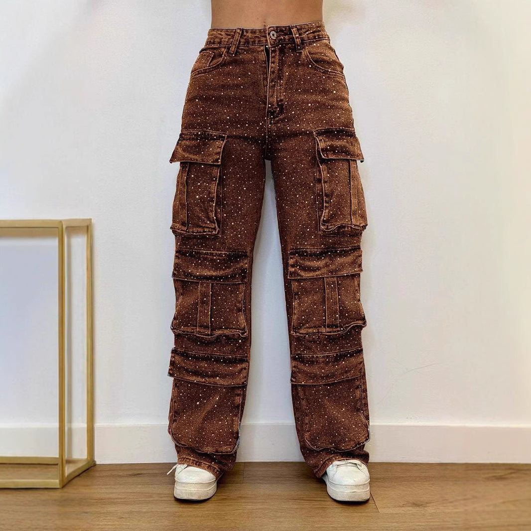 Dame Cargo Jeans med praktiske lommer og afslappet snit Stilla