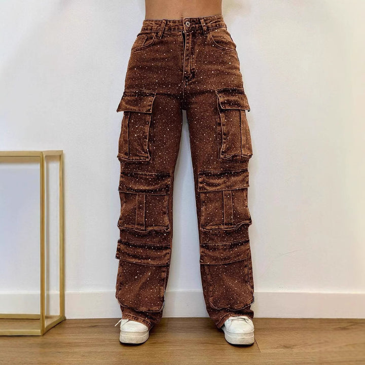 Dame Cargo Jeans med praktiske lommer og afslappet snit Stilla