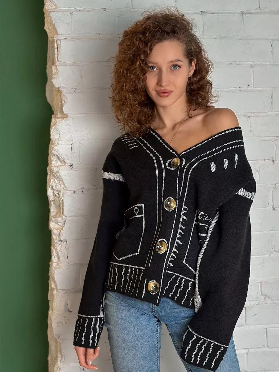 Femme Statement Oversized Strikcardigan Stilla
