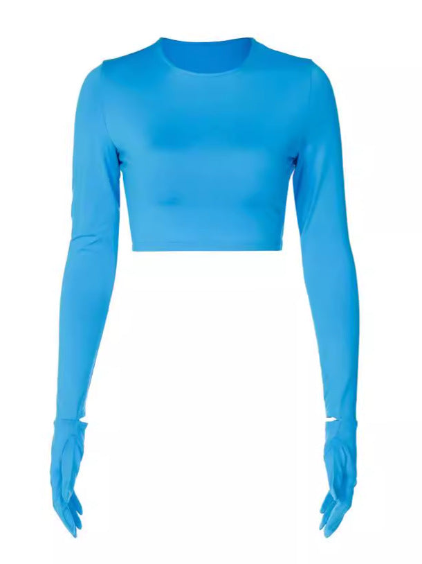 Dame Sporty Langærmet Crop-Top med elegant snit og hudvenligt materiale Stilla