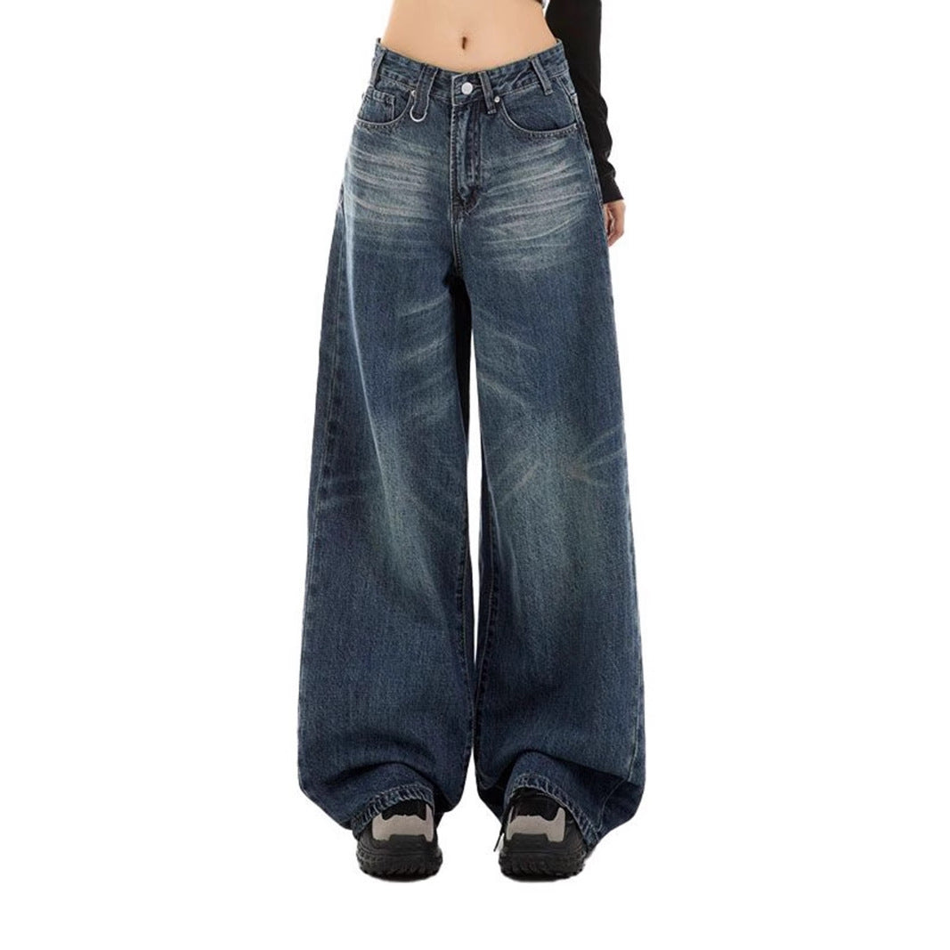 Dame ekstra jeans i trendy brugt look Stilla