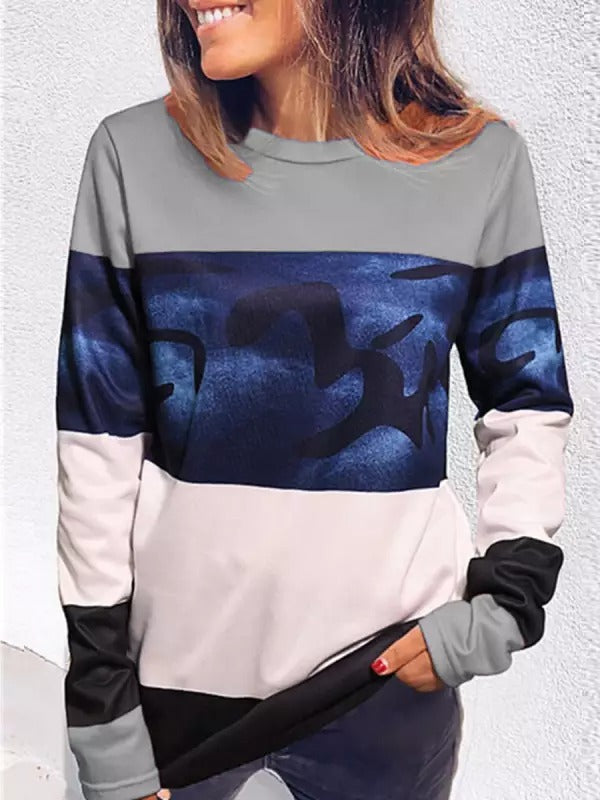 Stilla | Casual Print Rund Hals Langærmet Sweatshirt
