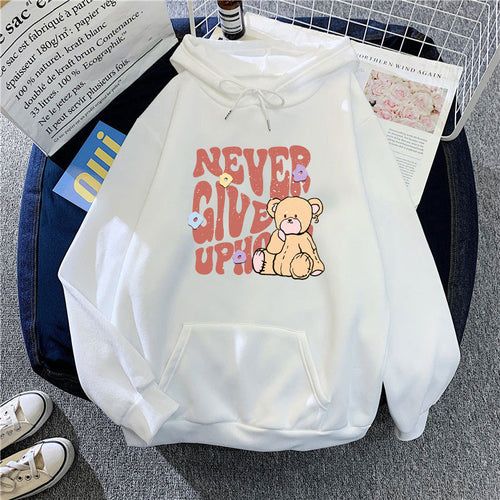 Kvindernes hoodie med motiverende bjørn design Skovae