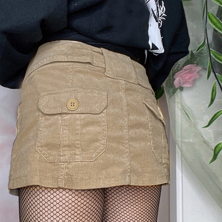 Dame mini skirt med praktisk lomme-design og justerbart bælte Stilla