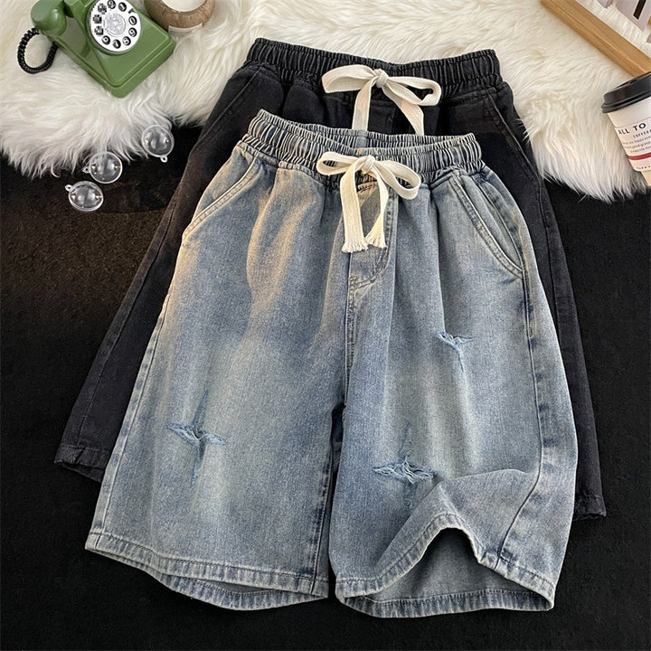 Femme Rivet Denim Bermuda Shorts Stilla