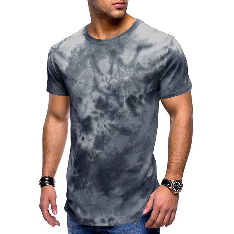 Herre T-shirt med trendy batik-look Stilla