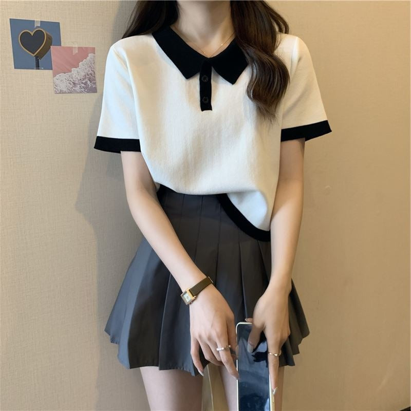 Femme Stylish Kortærmet Polo-Top Stilla