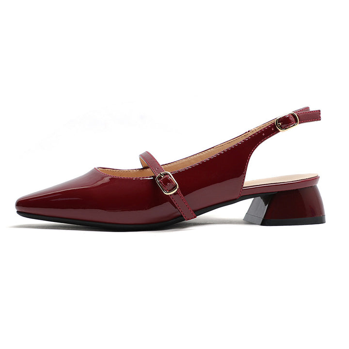 Dame elegante spidse Slingback-høje hæle med dekorativ rem Stilla
