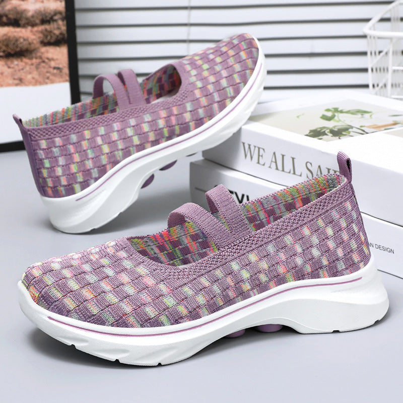 Dame Behagelige Slip-On Sportsko med elastiske stropper og åndbart overmateriale Stilla