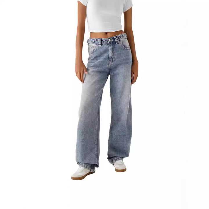 Dame jeans med bredt skåret ben Stilla