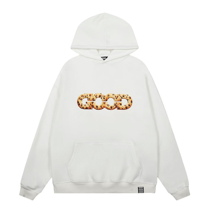 Kvinders hætte sweatshirt med trendy cookie design Skovae