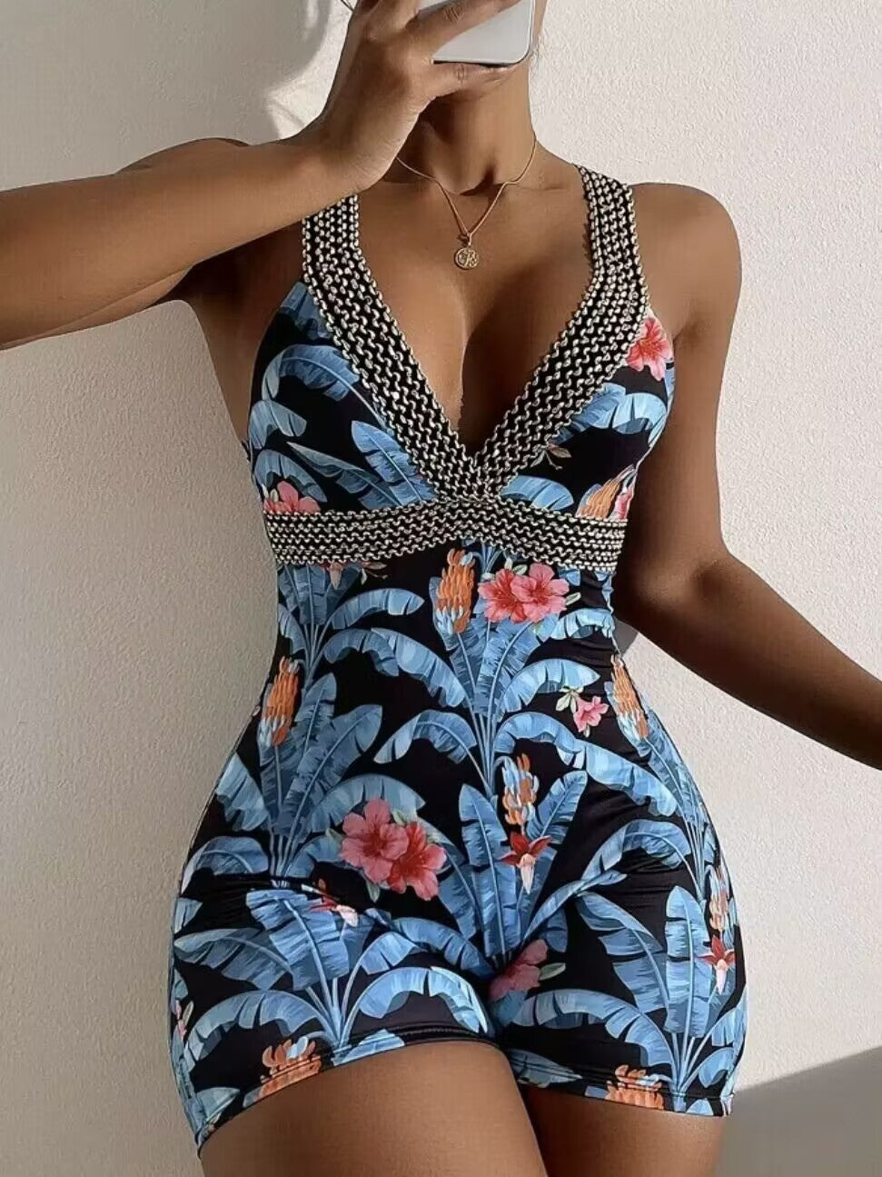 Dame blomstertryk playsuit Stilla
