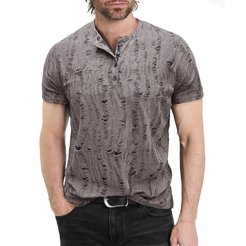 Herrer T-shirt med specielle strukturdetaljer Stilla