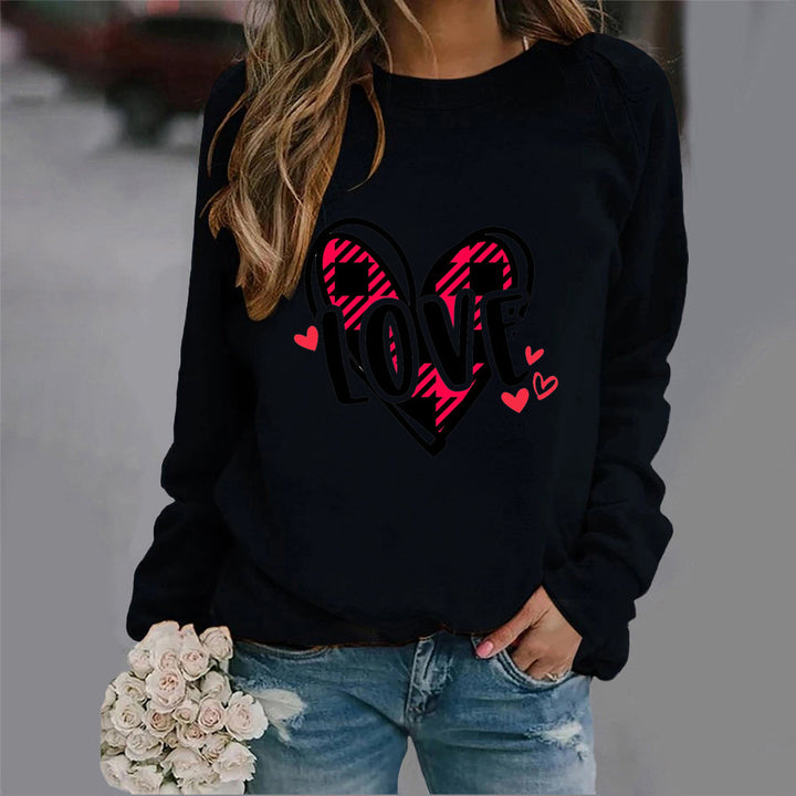 Kvinders sweatshirt med kreativt hjerte-design og afslappet pasform Stilla