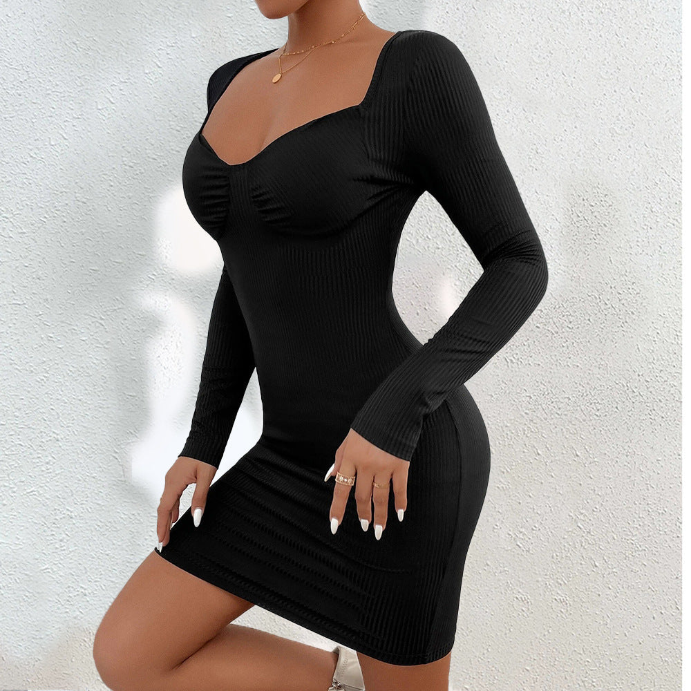 Stilla | Trendy Bodycon Strikket Langærmet Elegant Kjole