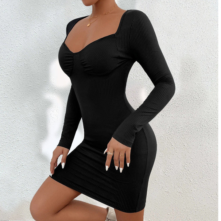 Stilla | Trendy Bodycon Strikket Langærmet Elegant Kjole