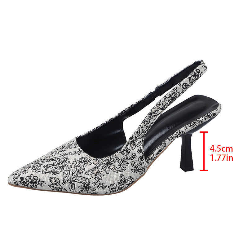 Dame Slingback Pumps med blomstret design og elegant hælhøjde Stilla