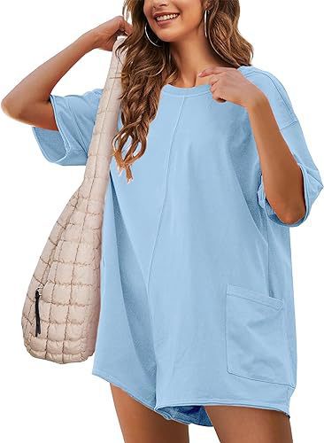 Dame Behagelig Oversized-T-Shirt med praktisk lomme Stilla