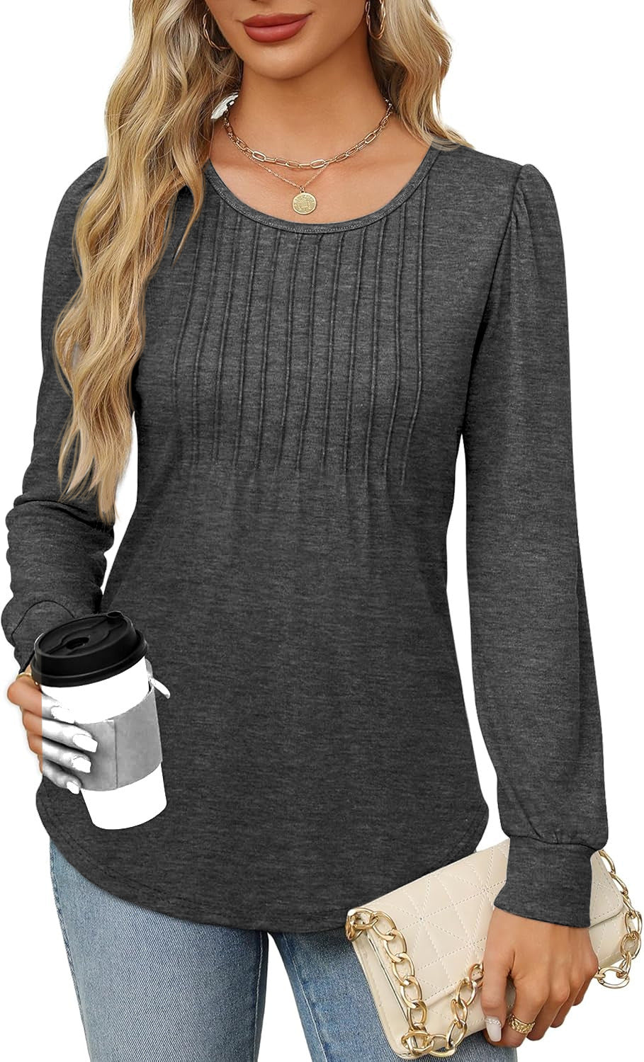 Damebluse med elegante draperinger Stilla