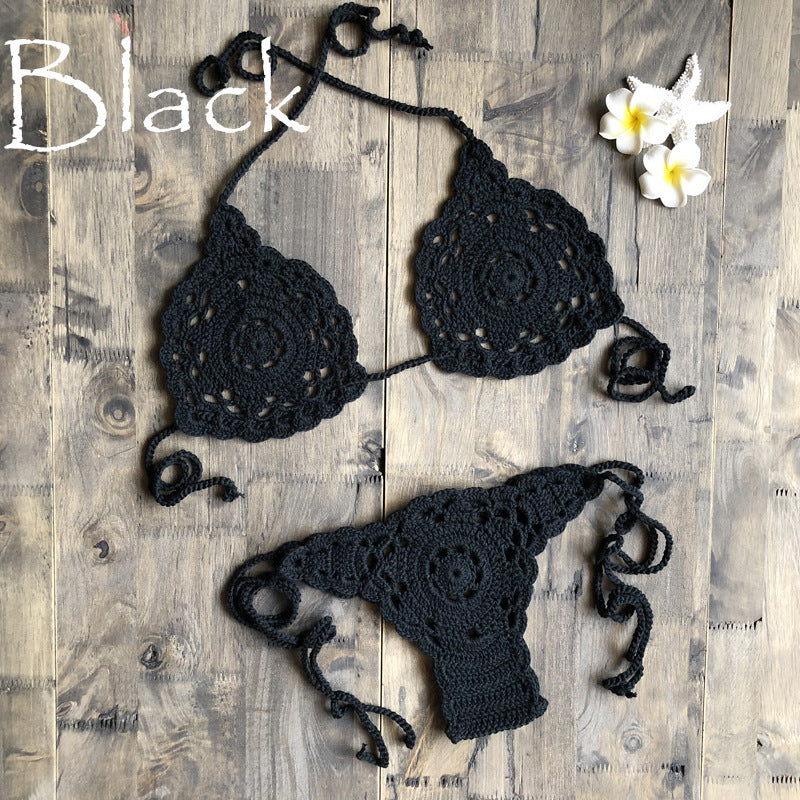 Dame Hæklet Bikini Sæt med detaljeret Mandala Mønster Stilla