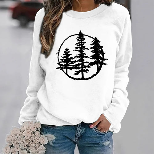 Kvinders sweatshirt med sejt naturmotiv og afslappet pasform Stilla