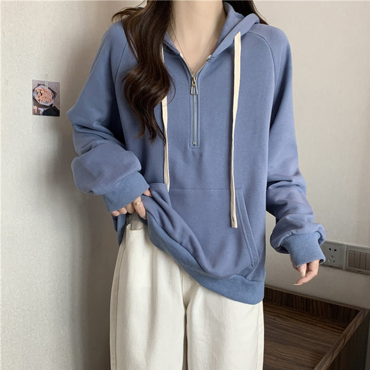 Femme Zip-Up Hættetrøje Sweatshirt med blødt fleecefor Stilla