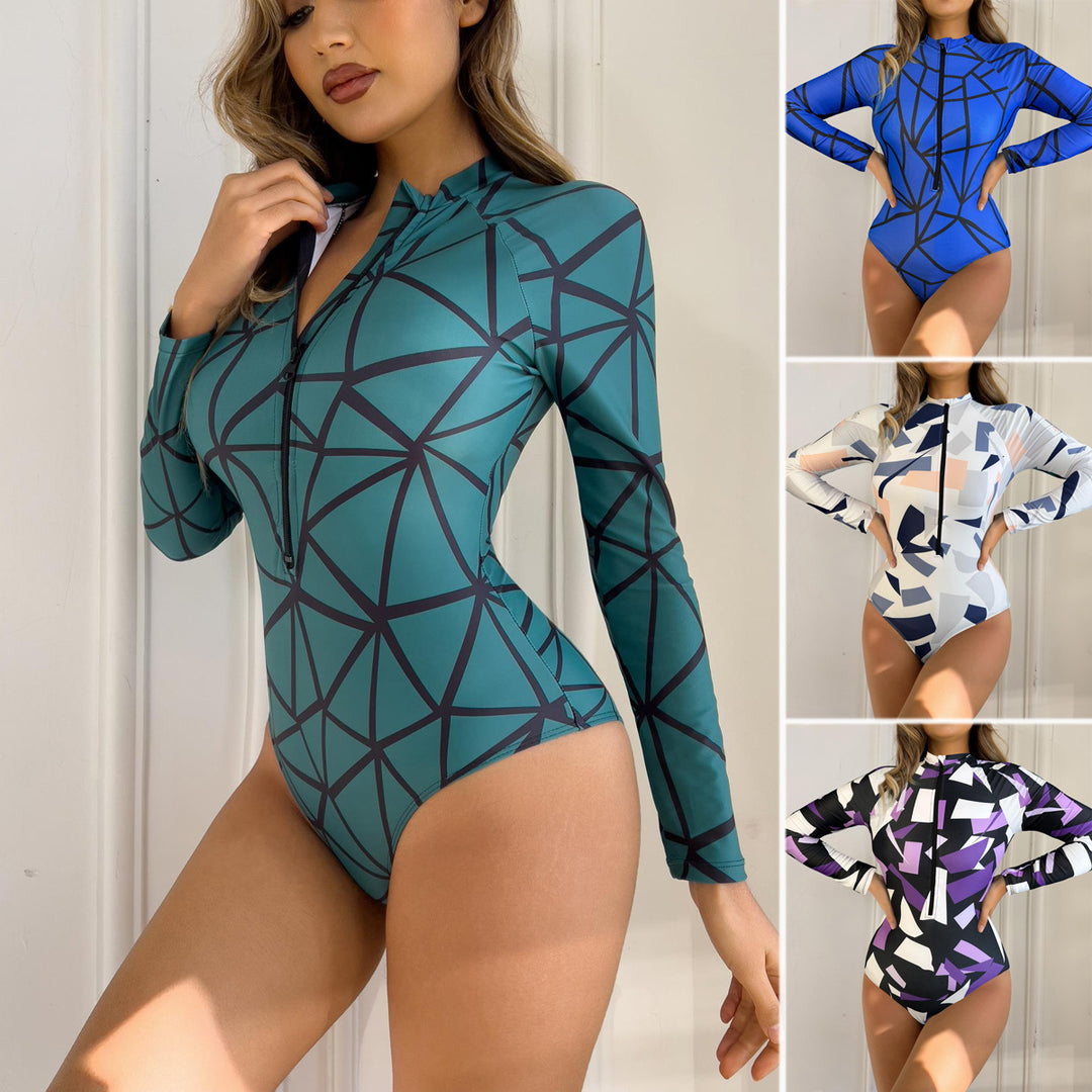 Dame Rashguard-dragt med geometriske mønstre Stilla