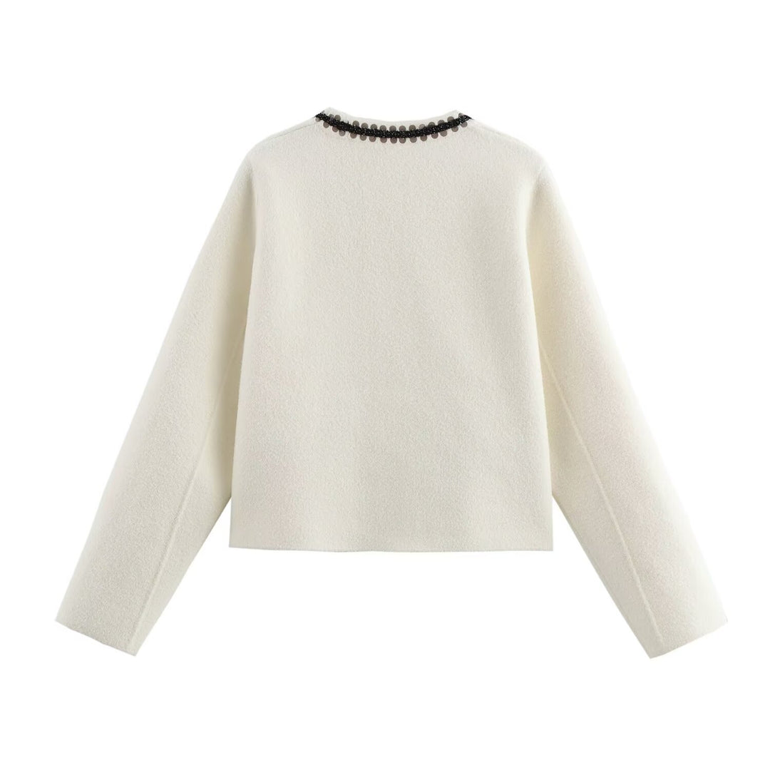 Femme Charmant Tekstureret Strik Cardigan Stilla