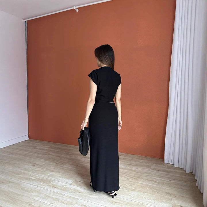 Dame Elegant Slids-Hem Maxi-Kjole Stilla