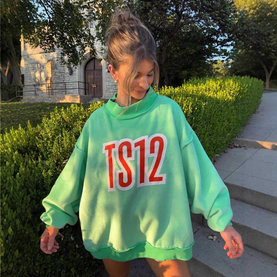 Kvinders oversized sweatshirt med kreativ grafisk print Stilla