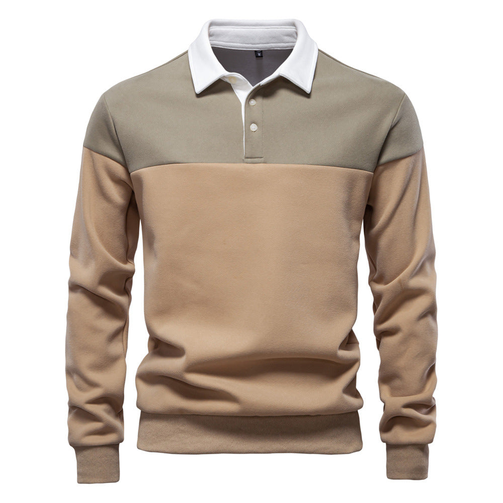 Herrer Polo-sweater med moderne farveblokdesign og sportiv krave Stilla