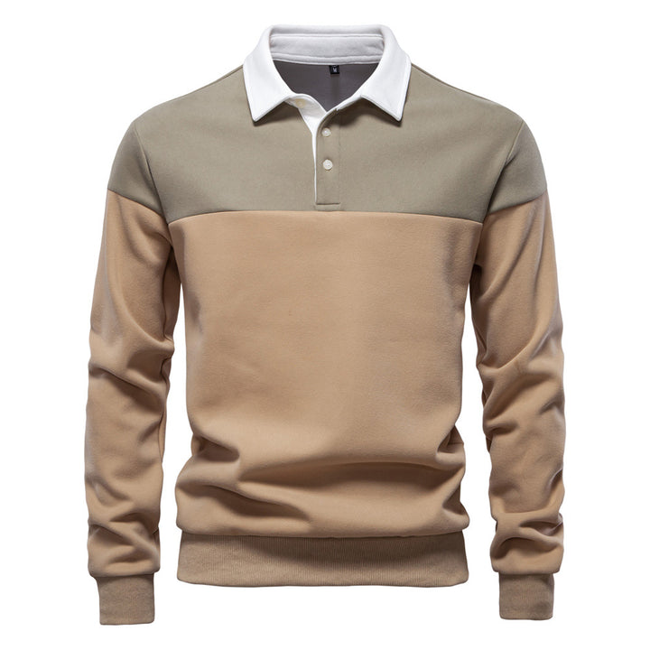 Herrer Polo-sweater med moderne farveblokdesign og sportiv krave Stilla