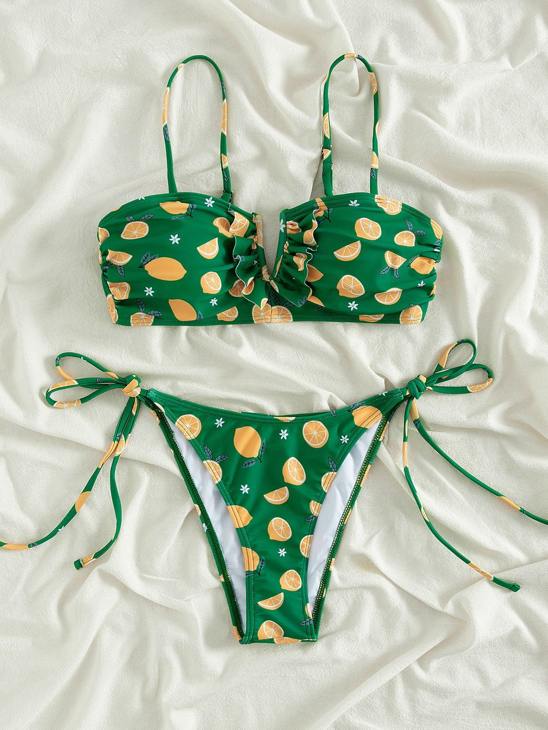 Dame bikini-sæt med frugtagtigt design og justerbare stropper Stilla