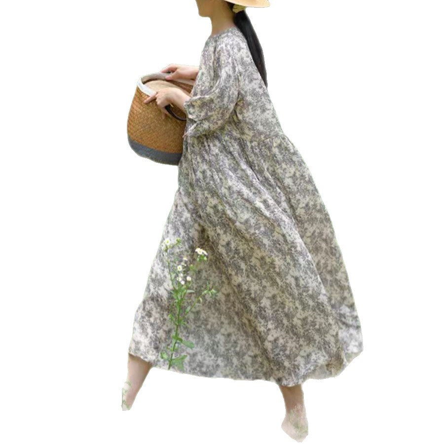 Femme Floral Maxi Kjole Stilla