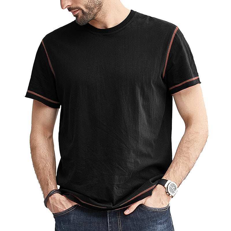 Herrer Rund hals T-shirt med kontrasterende ærmer og afslappet pasform Stilla