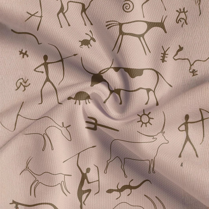 Herrer polo t-shirt med kreativ hulemaleri tryk og åndbare egenskaber Stilla