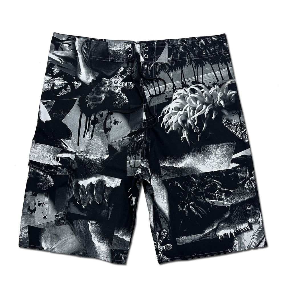 Herrer Surf-Shorts med kreativt grafikdesign og elastisk talje Stilla