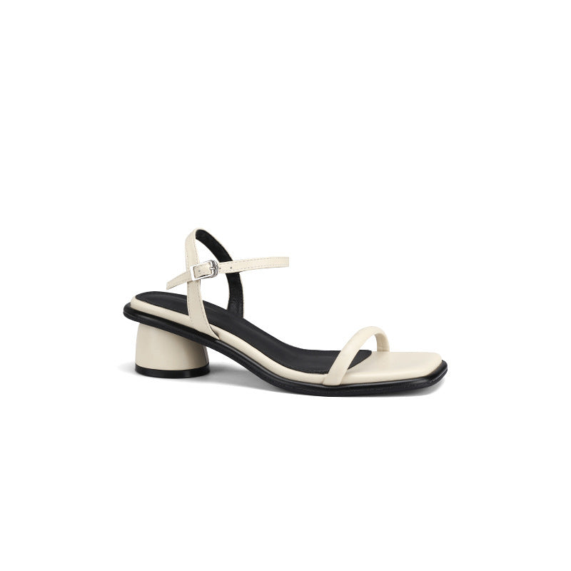 Dame blokhæle slide sandaler med justerbar ankelrem Stilla