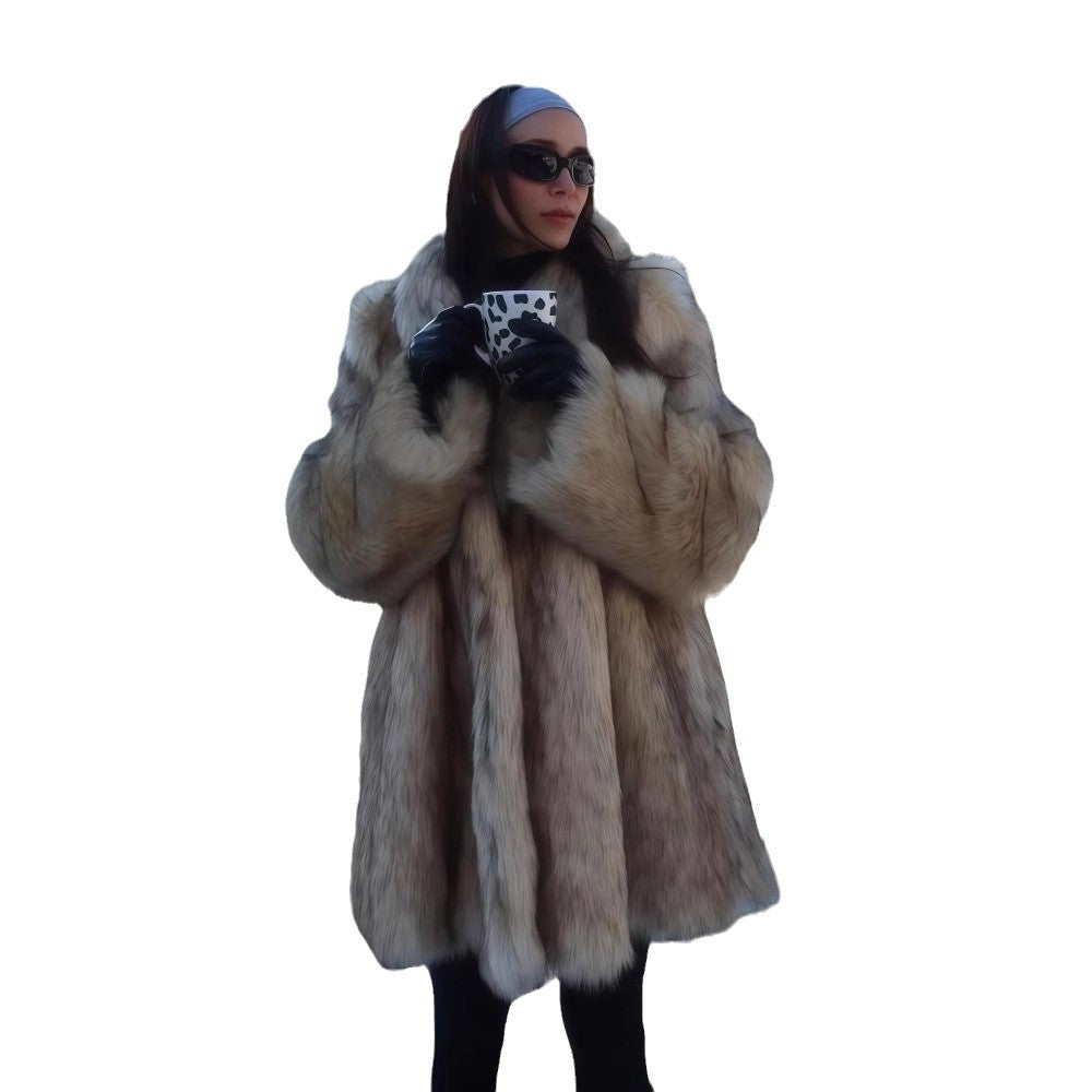 Dame Kunstpels Frakke med oversized snit og elegante detaljer Stilla