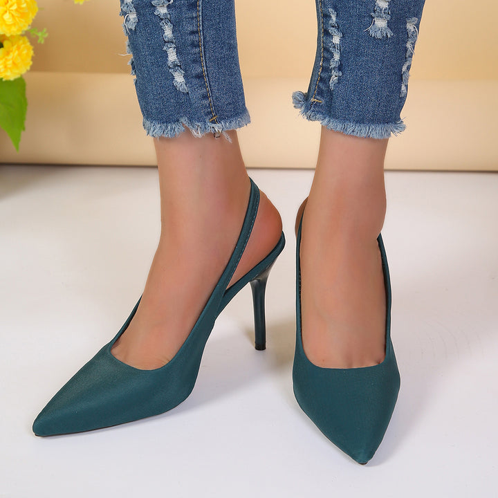Dame elegante Slingback Pumps med spids tåområde og høj hælhøjde Stilla