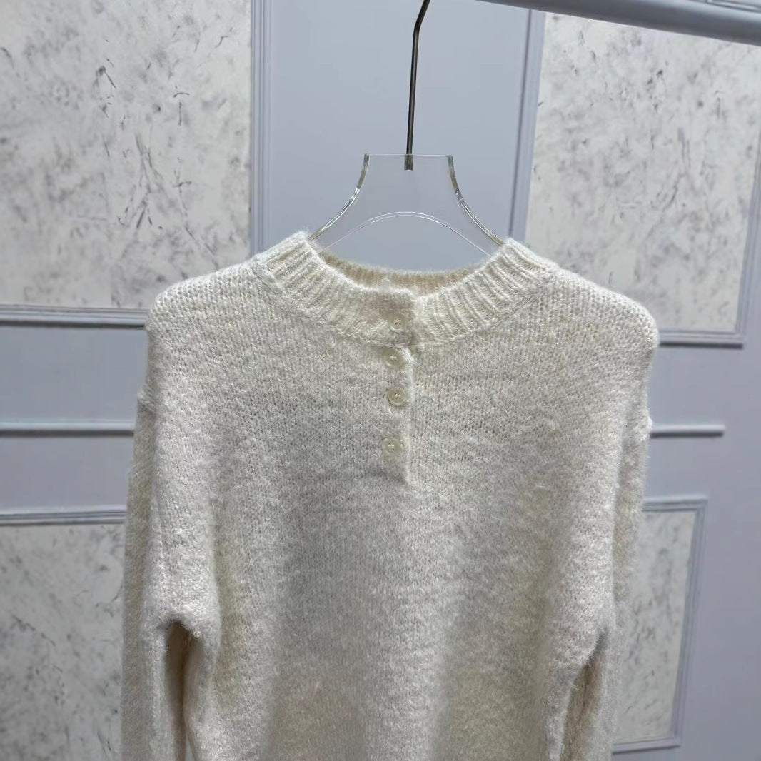 Dame strikpullover med kreativt skrift og blødt materiale Stilla