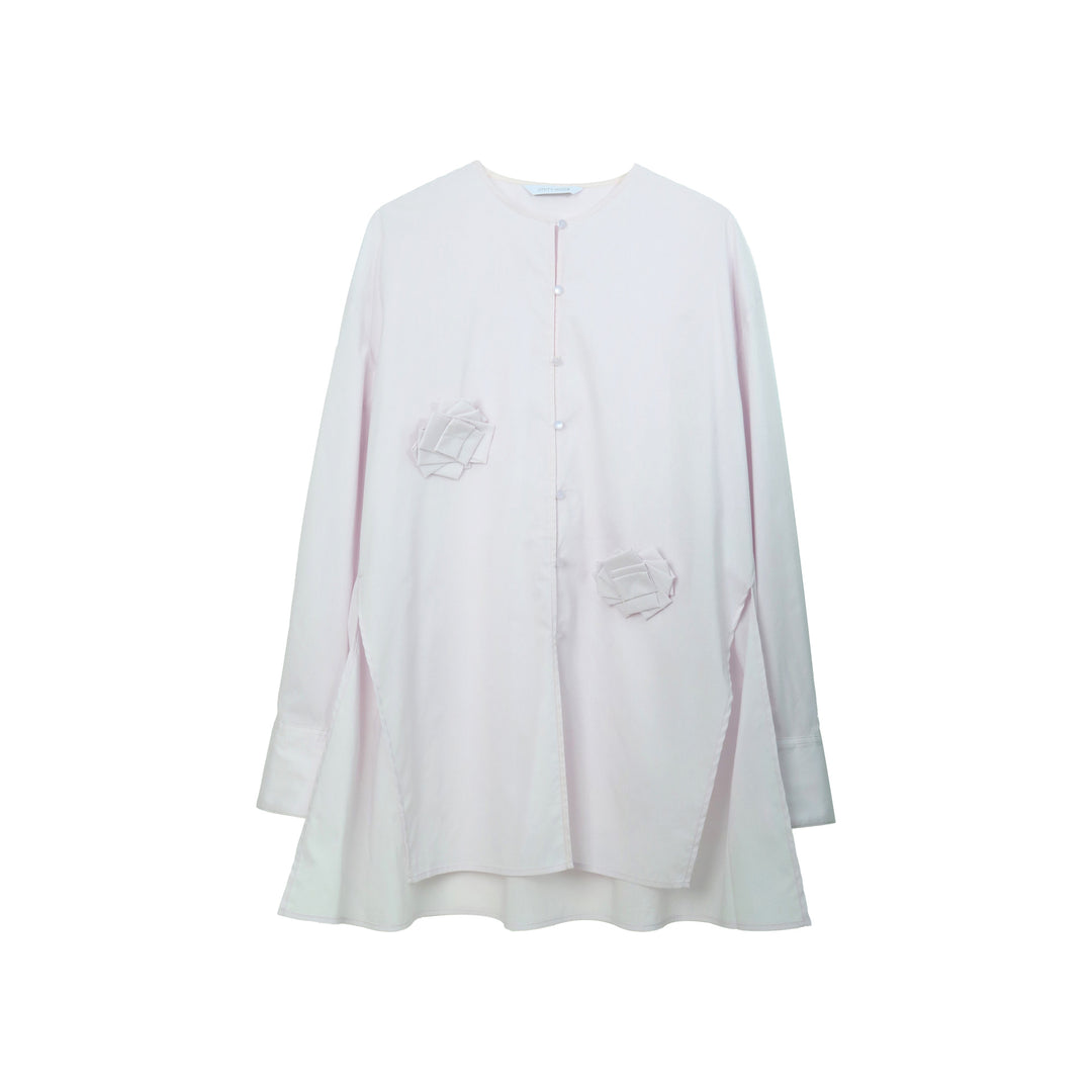 Dame Oversized Bluse med innovative plissé detaljer og dekorativ kant Stilla