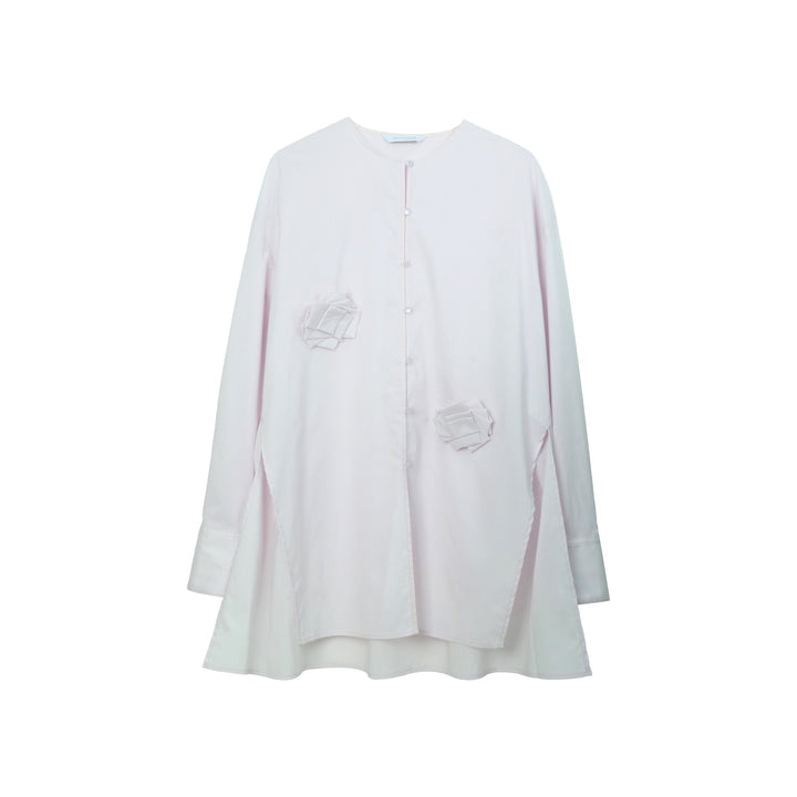 Dame Oversized Bluse med innovative plissé detaljer og dekorativ kant Stilla