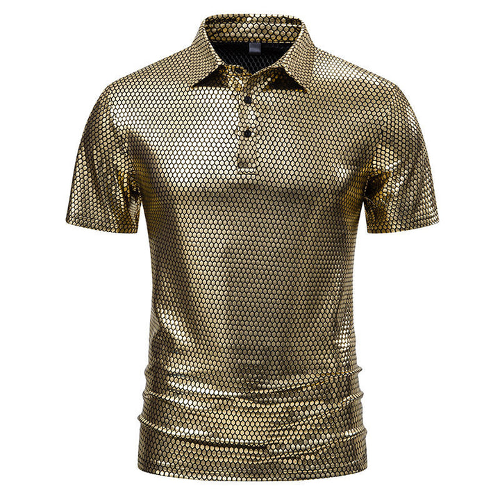 Herrer Metallic Grafik Polo-Shirt Stilla