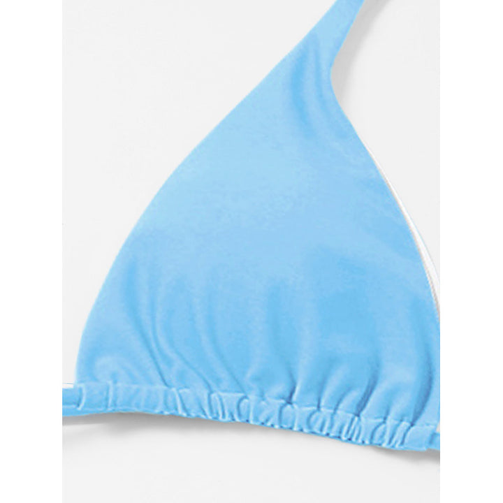 Dame triangel-bikini med elegant omslagsskørt Skovae