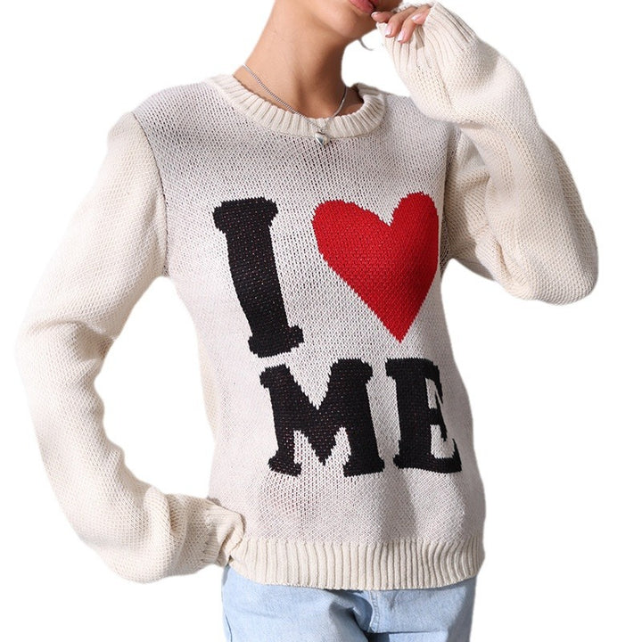 Damer afslappet sweater med grafisk tekst og løs pasform Stilla