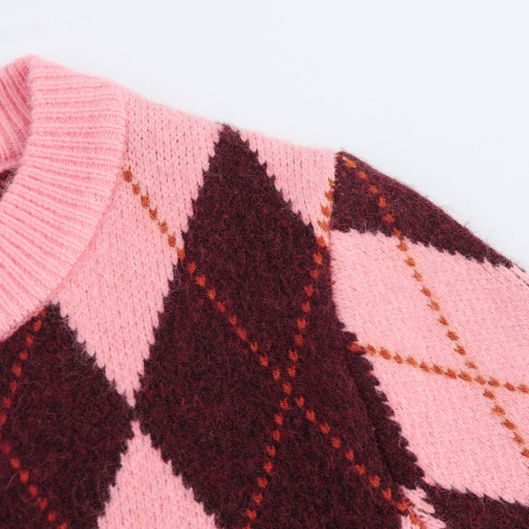 Femme Argyle-mønster Strikjakke Stilla 1750151739