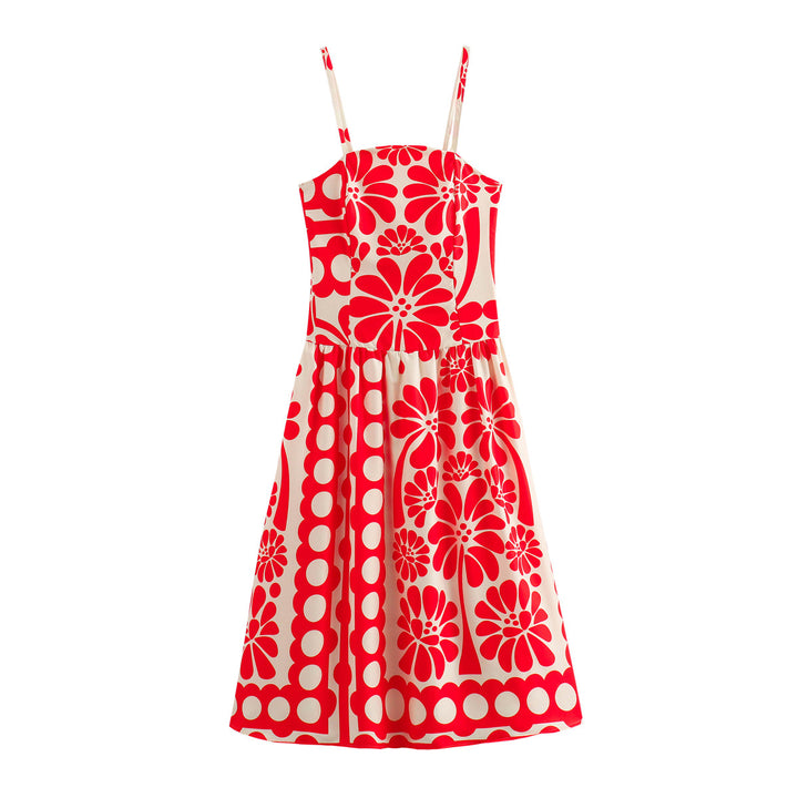 Femme Fritid Floral Tryk A-Linje Kjole Stilla
